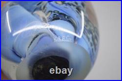 Rollin Karg Art Glass 4 1/2 Dichroic Paperweight
