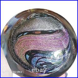 Rollin Karg Art Glass Dichroic Sculpture 6 Signed Paperweight Undated