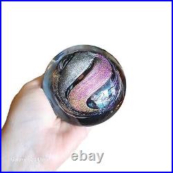 Rollin Karg Art Glass Dichroic Sculpture 6 Signed Paperweight Undated