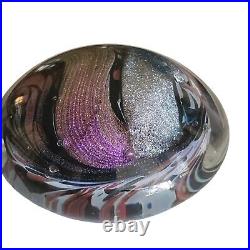 Rollin Karg Art Glass Dichroic Sculpture 6 Signed Paperweight Undated