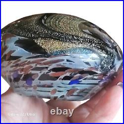 Rollin Karg Art Glass Dichroic Sculpture 6 Signed Paperweight Undated