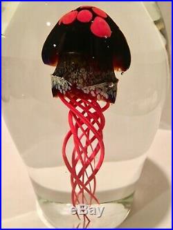 Rollin Karg Art Glass Jellyfish Sculpture Paperweight Beautiful