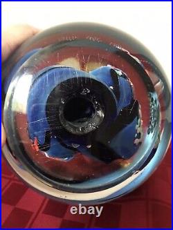 Rollin Karg Dichroic Studio Art Glass Paperweight Globe Magnum HUGE 6 Signed