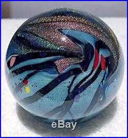 Rollin Karg Hand Blown Glass 3.25 inch diameter Confusion Signed Paperweight