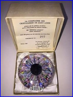 SAINT LOUIS 1981 Art Glass Millefiori San Luis Paper Weight World limited 500