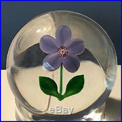 SAINT LOUIS Purple FLORALIES Violette Art Glass PAPERWEIGHT New In Box