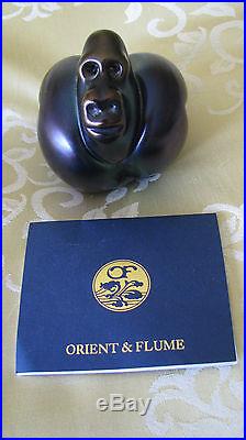 SALE! ORIENT and FLUME GORILLA PAPERWEIGHT Signed, Numbered, Tag, Box & Pamphlet