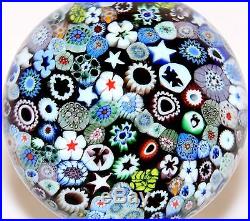SCARCE Awesome ORIENT & FLUME Millefiori Canes ART Glass PAPERWEIGHT With BOX