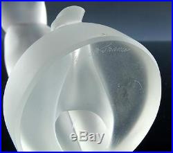 Signed French Art Glass Lalique Frosted Crystal Chrysis Nude Statue Paperweight