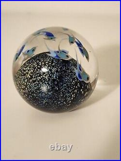 SIGNED Touchstone Glass CATHY Richardson Schooling Fish Ocean Floor Paperweight