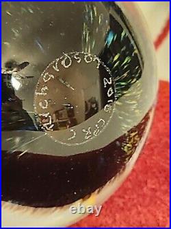 SIGNED Touchstone Glass CATHY Richardson Schooling Fish Ocean Floor Paperweight