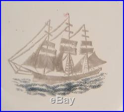 SPECTACULAR Antique MILLVILLE FOOTED UPRIGHT SAILING SHIP Art Glass Paperweight
