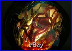 STUART ABELMAN Fish Tank Underwater Art Glass Paperweight, Apr 4.25Wx4.5H