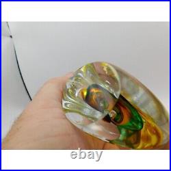 STUNNING Studio Art Glass Paperweight Fablonski Signed LH Figurine