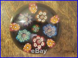 Superb Quality Millifiori Glass Paperweight With Flat Ground Base