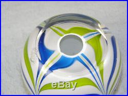 Saint Louis 1971 Blue & Green Pulled Glass Paperweight Date & Sig. Cane