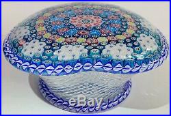 Saint Louis 1981 Basket of Flowers Clicky Inspired Pedestal Paperweight
