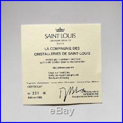 Saint Louis 1985 LE Holly glass paperweight + cert + box / presse papiers