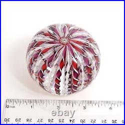 Saint Louis Paperweight 1986 purple red white twisted ribbons art glass France