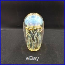 Satava Art Glass Moon Jellyfish Paper Weight 4 1/2