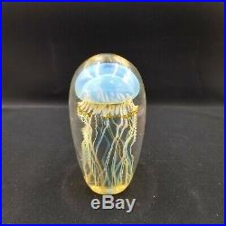 Satava Art Glass Moon Jellyfish Paper Weight 4 1/2