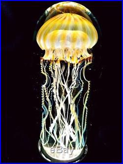 Satava Art Glass Passion Moon Jellyfish glass sculpture