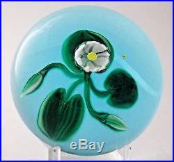 Scarce BEAUTIFUL Nontas KONTES Lovely Water Lily FLOWER Art Glass PAPERWEIGHT