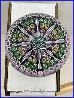 Scotland Perthshire Millefiori Art Glass Paperweight Signed P Cane
