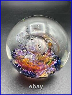 Selkirk Glass Scotland Art Glass 1997 Paperweight, Signed, 3 Tall, 3 1/4 Wide