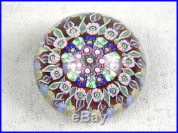 Signed 1990 Perthshire Glass Paperweight Close Packed Millefiori
