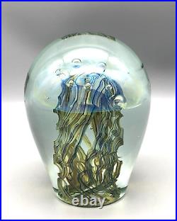 Signed 2004 Eickholt DOAF2 Large Art Glass Hand Blown Jellyfish Paperweight