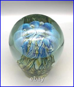 Signed 2004 Eickholt DOAF2 Large Art Glass Hand Blown Jellyfish Paperweight