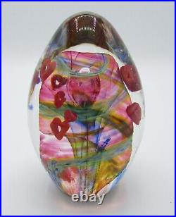 Signed Eric Rubinstein Art Glass Paperweight/Sculpture with Hearts 1337