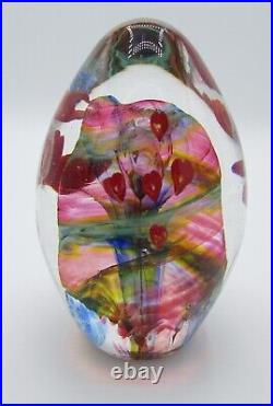 Signed Eric Rubinstein Art Glass Paperweight/Sculpture with Hearts 1337