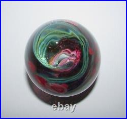 Signed Eric Rubinstein Art Glass Paperweight/Sculpture with Hearts 1337