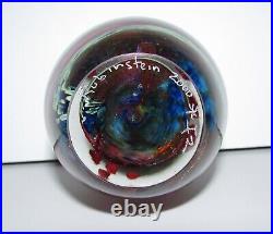 Signed Eric Rubinstein Art Glass Paperweight/Sculpture with Hearts 1337