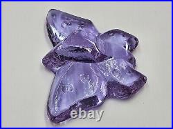 Signed Fire & Light Glass Lavender Purple Neodymium Hope Butterfly Paperweight