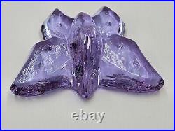 Signed Fire & Light Glass Lavender Purple Neodymium Hope Butterfly Paperweight