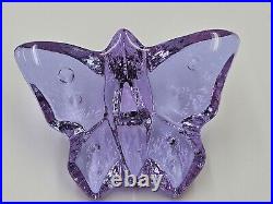 Signed Fire & Light Glass Lavender Purple Neodymium Hope Butterfly Paperweight