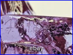 Signed Fire & Light Glass Lavender Purple Neodymium Hope Butterfly Paperweight