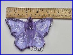 Signed Fire & Light Glass Lavender Purple Neodymium Hope Butterfly Paperweight