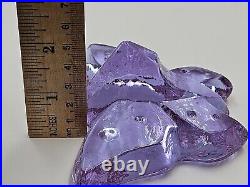 Signed Fire & Light Glass Lavender Purple Neodymium Hope Butterfly Paperweight