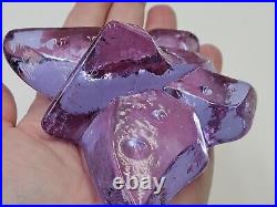 Signed Fire & Light Glass Lavender Purple Neodymium Hope Butterfly Paperweight