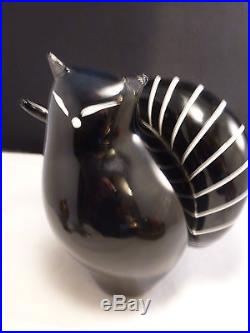 Signed Franco Moretti Murano Art Glass Paperweight Cat/sculpture Italy 61/500