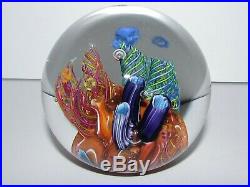 Signed Glass Eye Studio Caribbean Reef Art Glass Paperweight 741