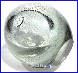 Signed Gunnel Nyman Mid Century Controlled Bubble Art Glass Paperweight Vase