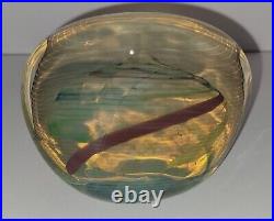 Signed Irving Slotchiver Fumed Art Glass Paperweight/Sculpture 1471