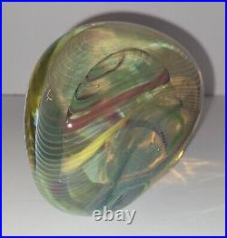 Signed Irving Slotchiver Fumed Art Glass Paperweight/Sculpture 1471