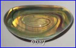 Signed Irving Slotchiver Fumed Art Glass Paperweight/Sculpture 1471