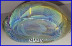 Signed Irving Slotchiver Fumed Art Glass Paperweight/Sculpture 1471